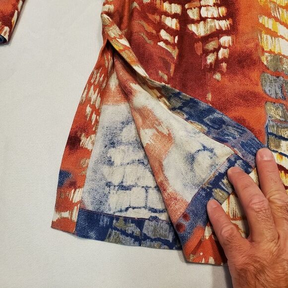 Multicolor Tie Dye Coral Spring Top in Size M - Picture 3 of 15